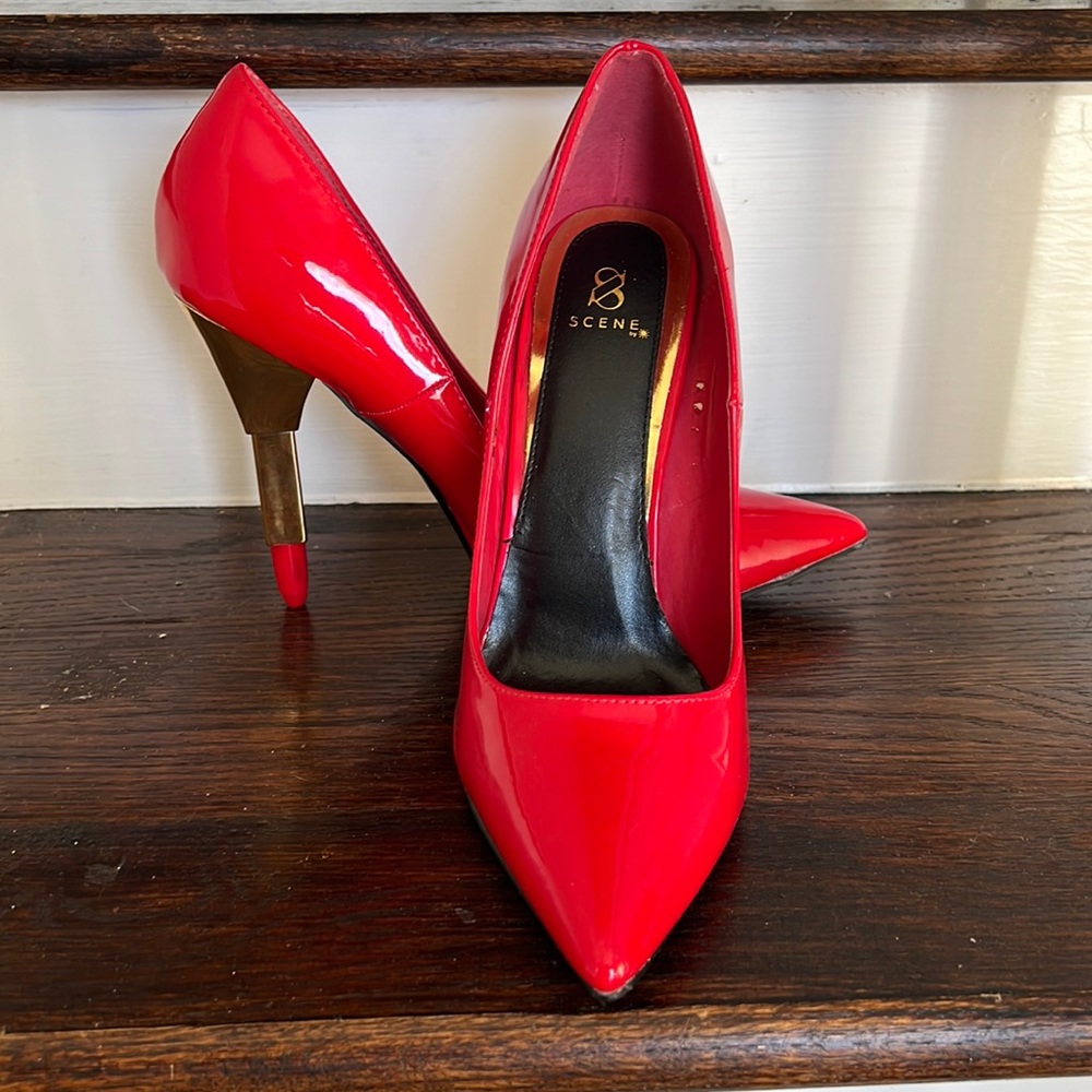 Red heels with lipstick heel